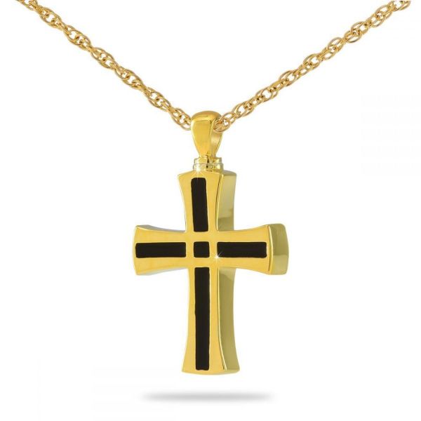 Gold/Black Cross Necklace