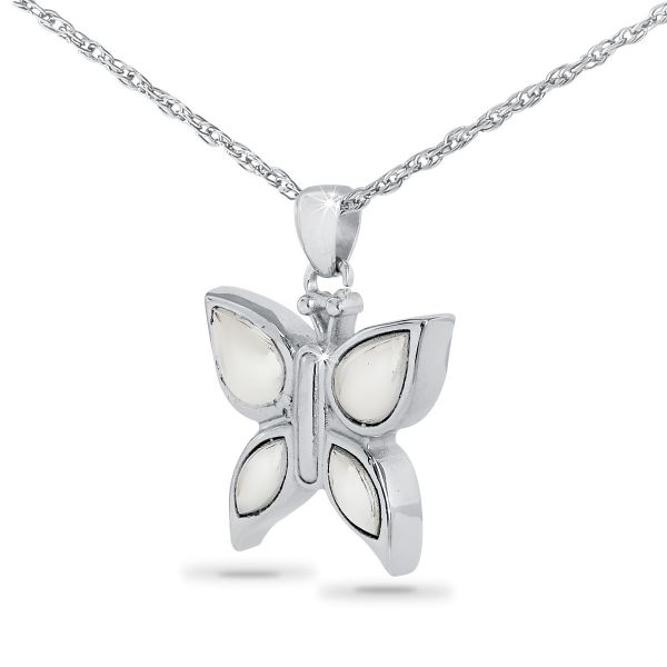 White Winged Butterfly Necklace