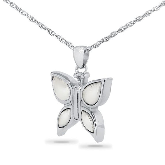 White Winged Butterfly Necklace